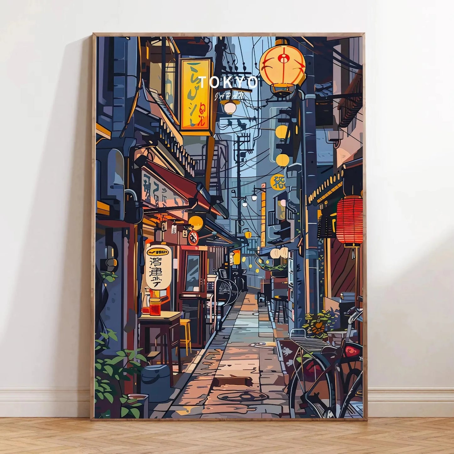 Lienzo impreso de paisaje japonés retro, arte asiático, póster de arte de pared de ferrocarril, sala de estar moderna, dormitorio, baño, decoración del hogar