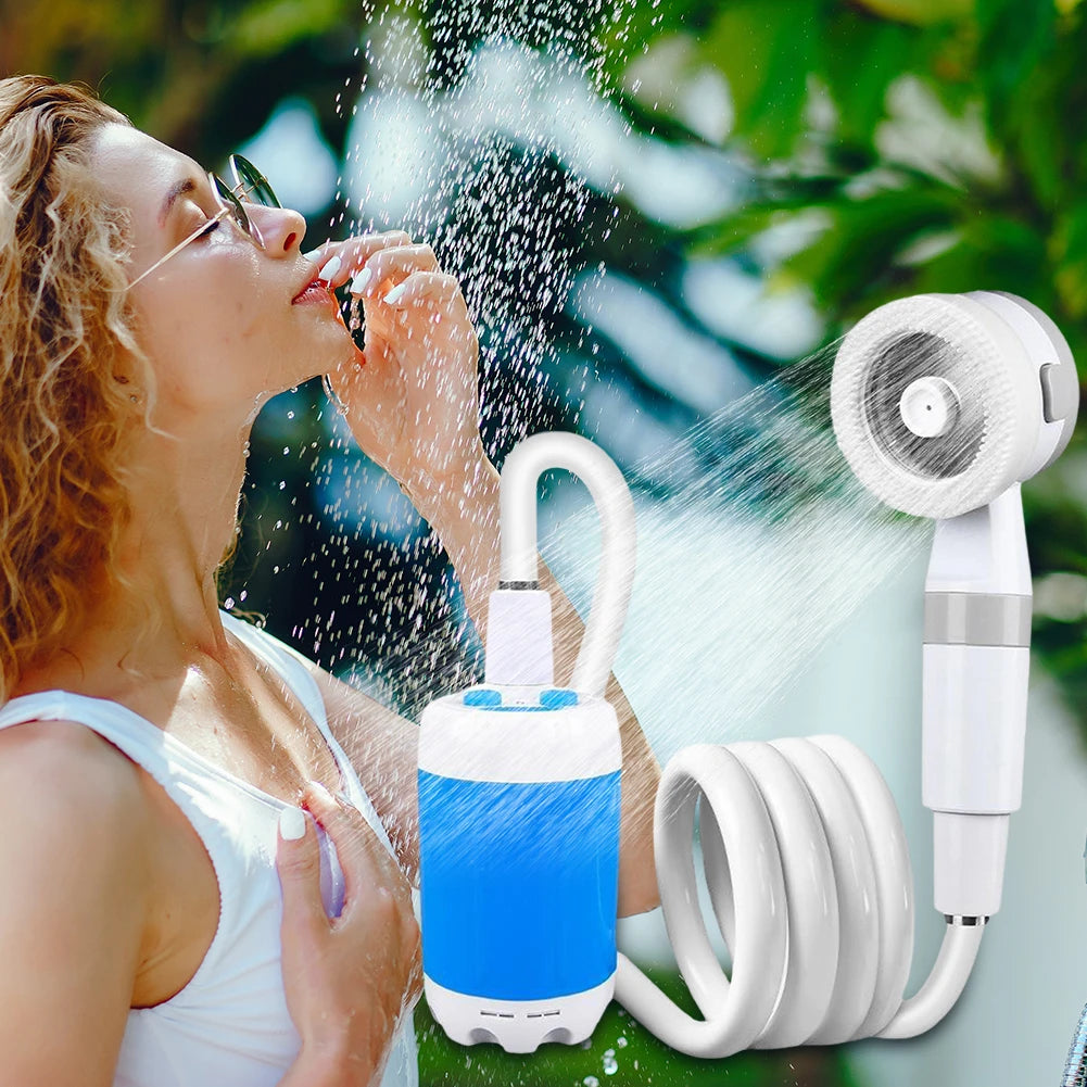 Pompe de douche de Camping Portable avec affichage numérique, 4000mAh, pompe de douche électrique Rechargeable améliorée, dortoir de plage de Camping