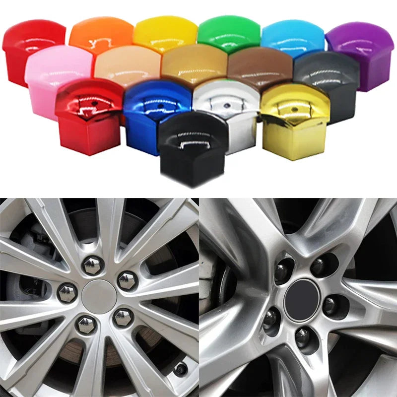 20pcs Car Wheel Nut Caps, Anti-rust Car Hub Screw Protective Covers, Car Tire Screw Caps, Nut Bolt Covers, Automotive Exterior 17/19/21mm