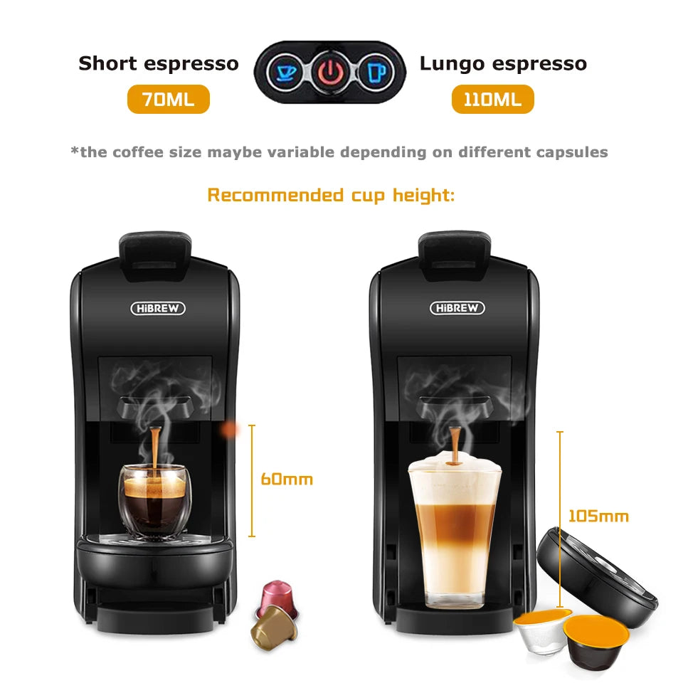 Cafetera Hiinvasive W, cafetera de cápsulas múltiples de frío y calor, cafetera de cápsulas espresso, leche Dolce, Ncomputing so, polvo Hl'autorisation, 19 bares, 4 en 1