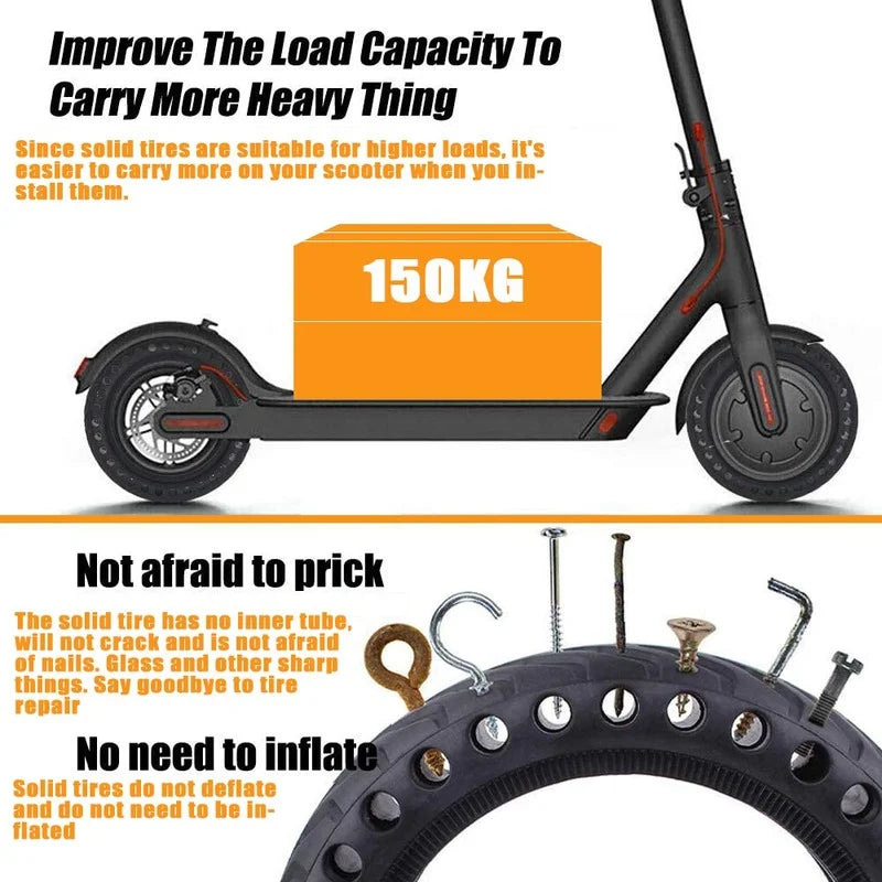 Solid Tire for Xiaomi M365 Pro Mijia Mi 1S Pro 2 Electric Scooter, Essential 8.5 Inch Rubber Tire, 8.5 Inch Wheel