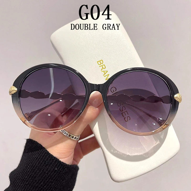 Lunettes de soleil polarisées femme — dégradé, lentille ronde, carré, luxe (v2)