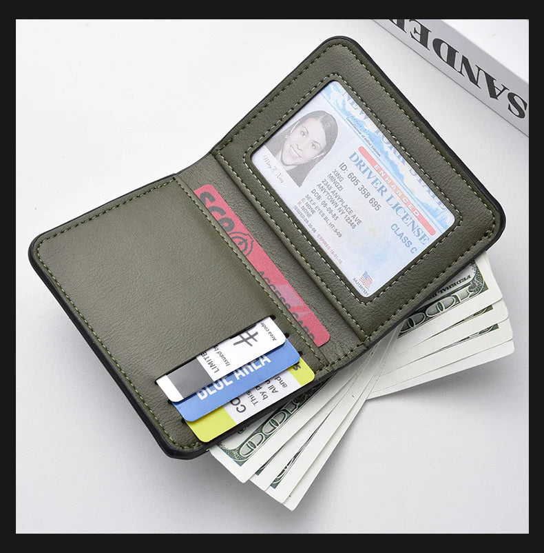Mini portefeuille Ultra-fin en cuir PU souple pour hommes, 1 pièce, porte-cartes de crédit, court et Vertical, de haute qualité