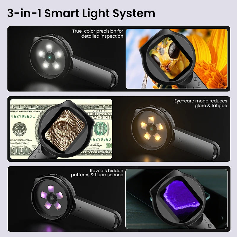 Loupe numérique IPS 2.8 pouces HD 1080P 100X, Microscope Portable, loupe portative pour réparation électronique, contrôle des bijoux