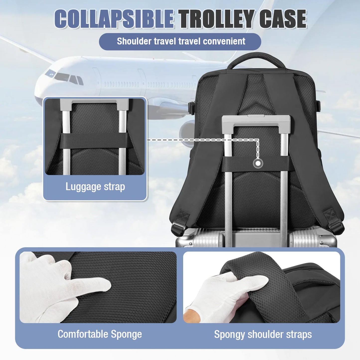 Sac à Dos Voyage Cabine Avion 40x30x20 — Ordinateur 15,6" Loisirs Homme