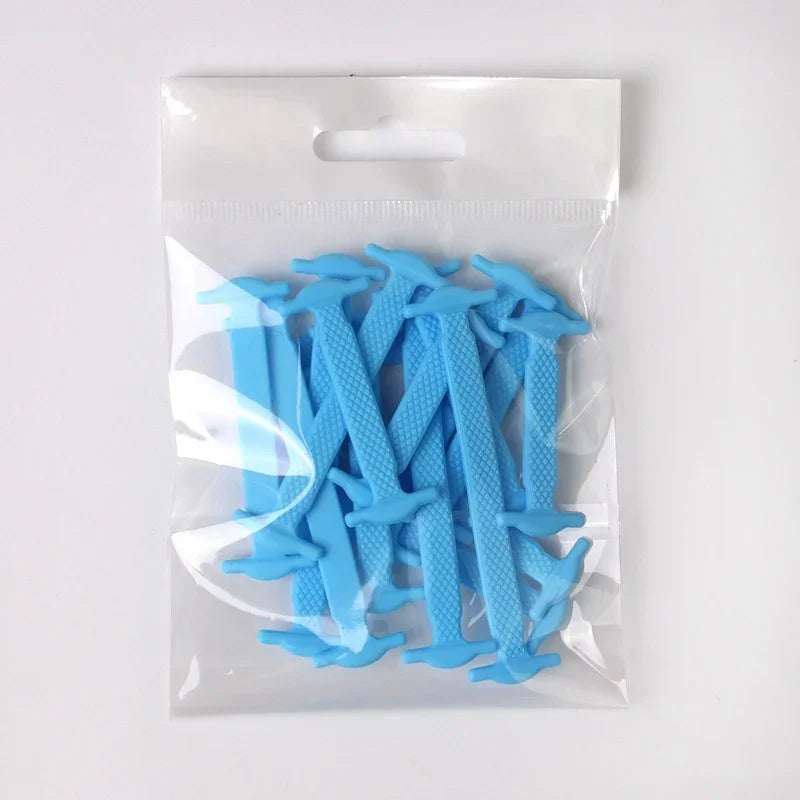 16pcs Lazy Lace Silicone Quick Elastic Lace Women Men No Tie Kids Adults Sneakers Lacing Lace Buckle Shoes Accessories