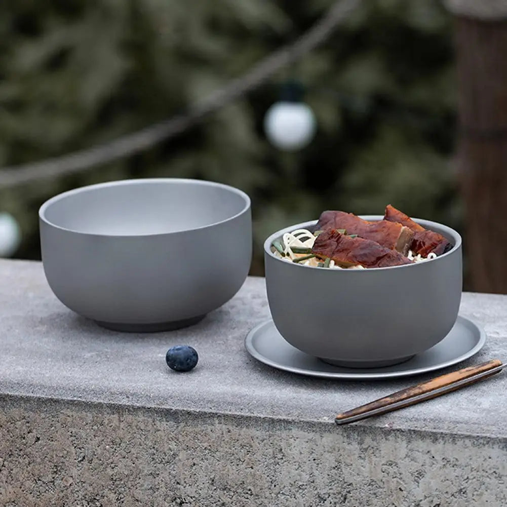 Bol Portable en titane à Double paroi, ultraléger, vaisselle de Purification écologique pour Camping en plein air barbecue pique-nique arrière