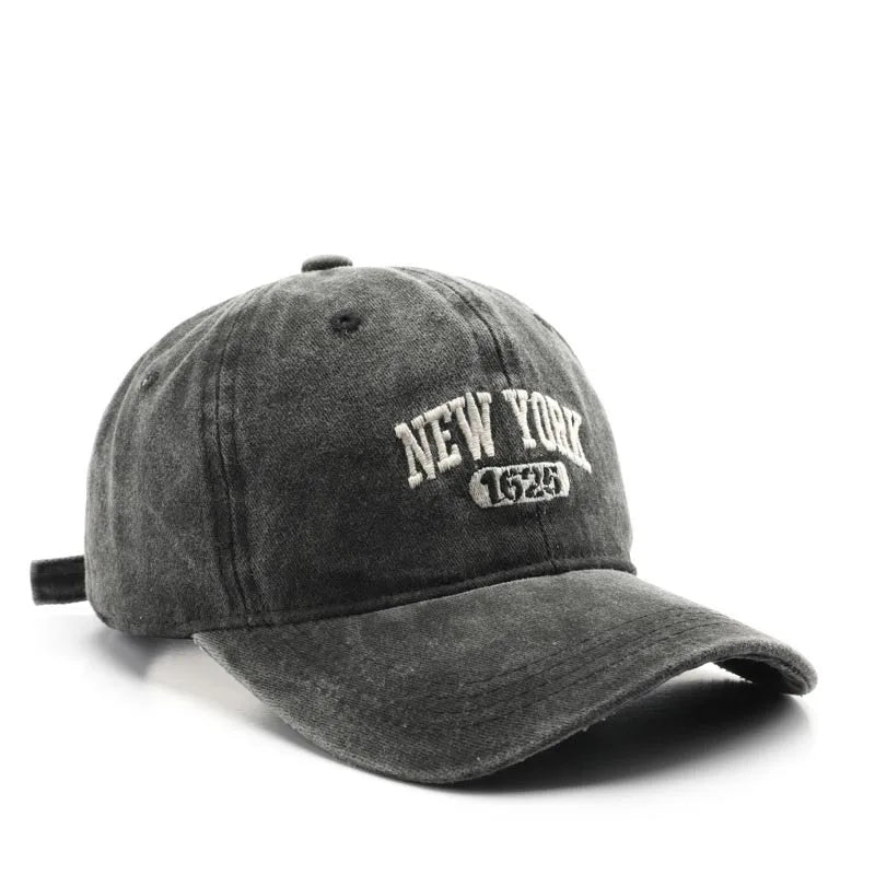 Men Women Embroidered Letter Baseball Cap Vintage Fashion Solid Adjustable Outdoor Sports Snapback Hat Distressed Gorras
