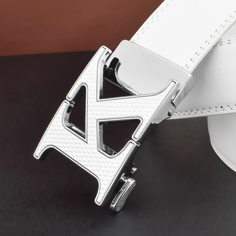Cinturón de cuero blanco de alta calidad letra k para hombres Diseñadores de lujo famosos hombres jóvenes piel de vaca marca Jeans casual moda Cinturón Hombre
