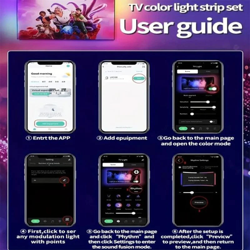 Bande lumineuse LED RGBIC pour téléviseur avec caméra, contrôle par application, synchronisation musicale, lumières intelligentes pour salle de jeu, éclairage ambiant 55-75 pouces