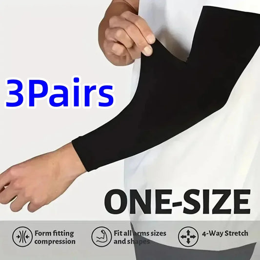 3 paires de manchons de protection solaire UV pour les bras – Protection respirante, utilisables pour la conduite, les sports, la randonnée et les activités estivales en plein air
