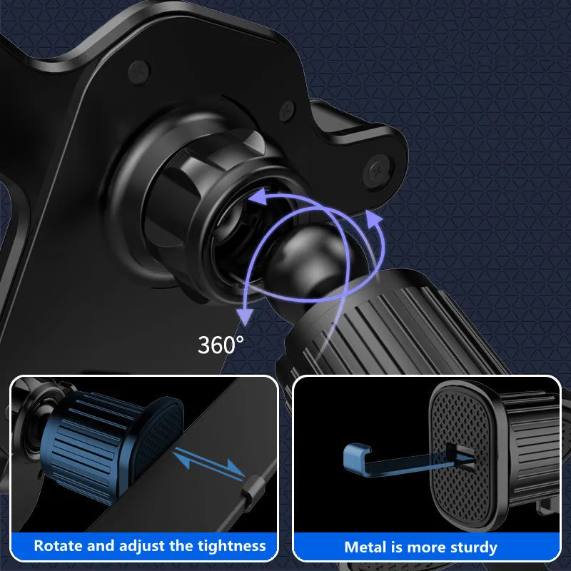 New Gravity Car Phone Mount, Vent Clip, Mobile Cell Holder, GPS Stand for Smartphone, iPhone Mobile Phone