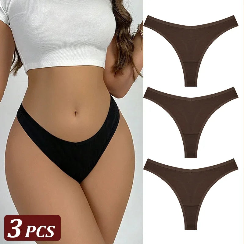 String Sans Couture Coton Femme — Lot de 3 Pièces Confort Quotidien