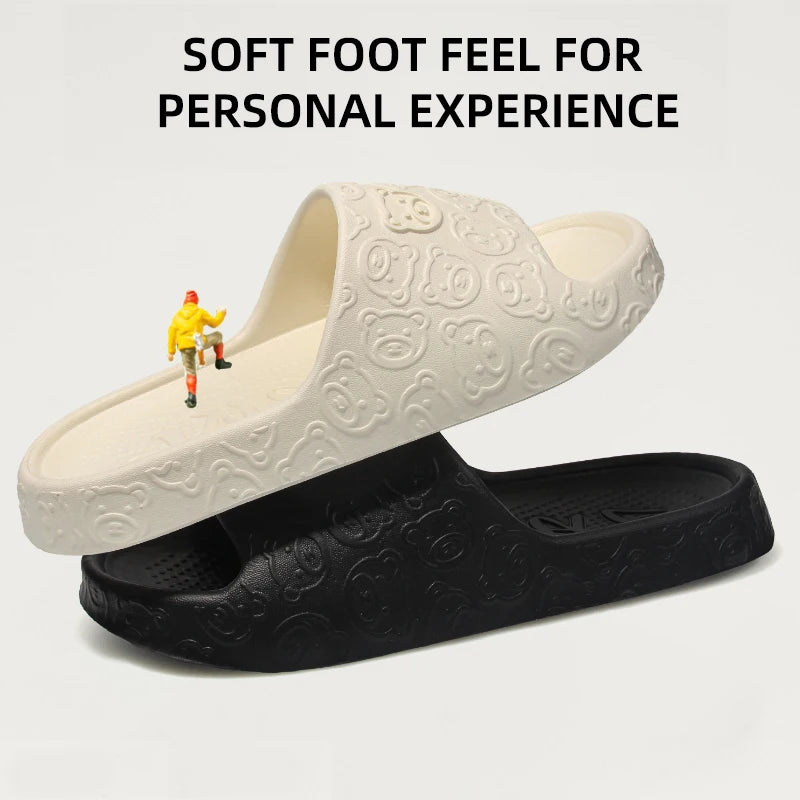 Pantoufles d'été EVA pour femmes, chaussures d'intérieur confortables à enfiler, Design de dessin animé mignon