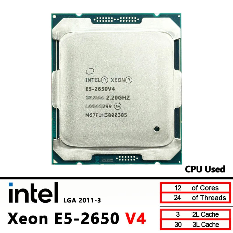 Processeur Intel Xeon E5 2650 V4 d'occasion 2650V4 2,2 GHz 12 cœurs LGA 2011-3