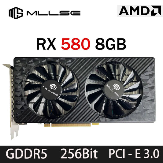 MLLSE AMD RX 580 8GB 2048SP carte graphique De jeu GDDR5 256Bit PCI-E 3.0 × 16 8Pin Radeon GPU Rx 580 carte vidéo Placa De vidéo