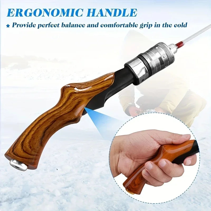 Canne à Pêche sur Glace Portable Détachable — Ultralégère & Sensible Hiver