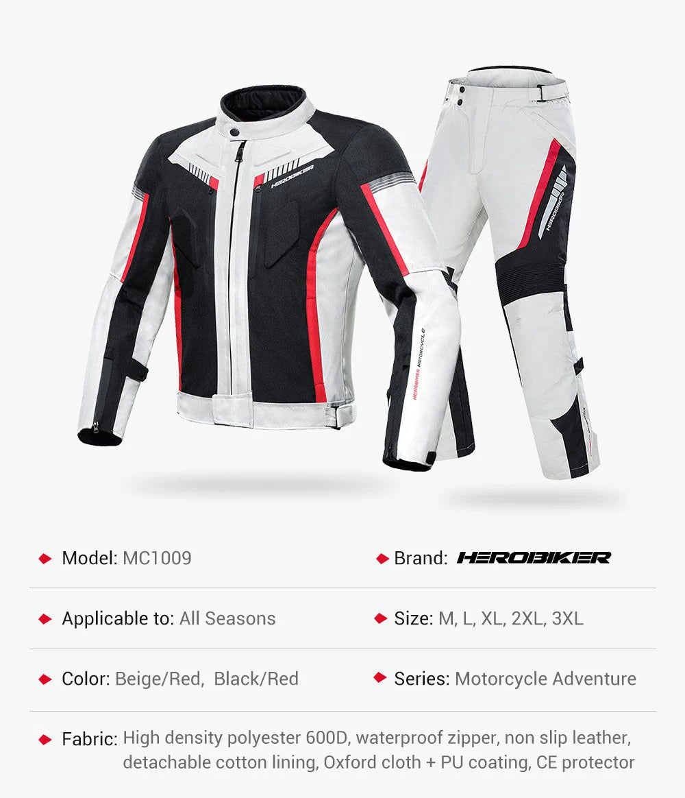 Veste de moto imperméable pour homme — veste de course, pantalon moto portable, protection EVA