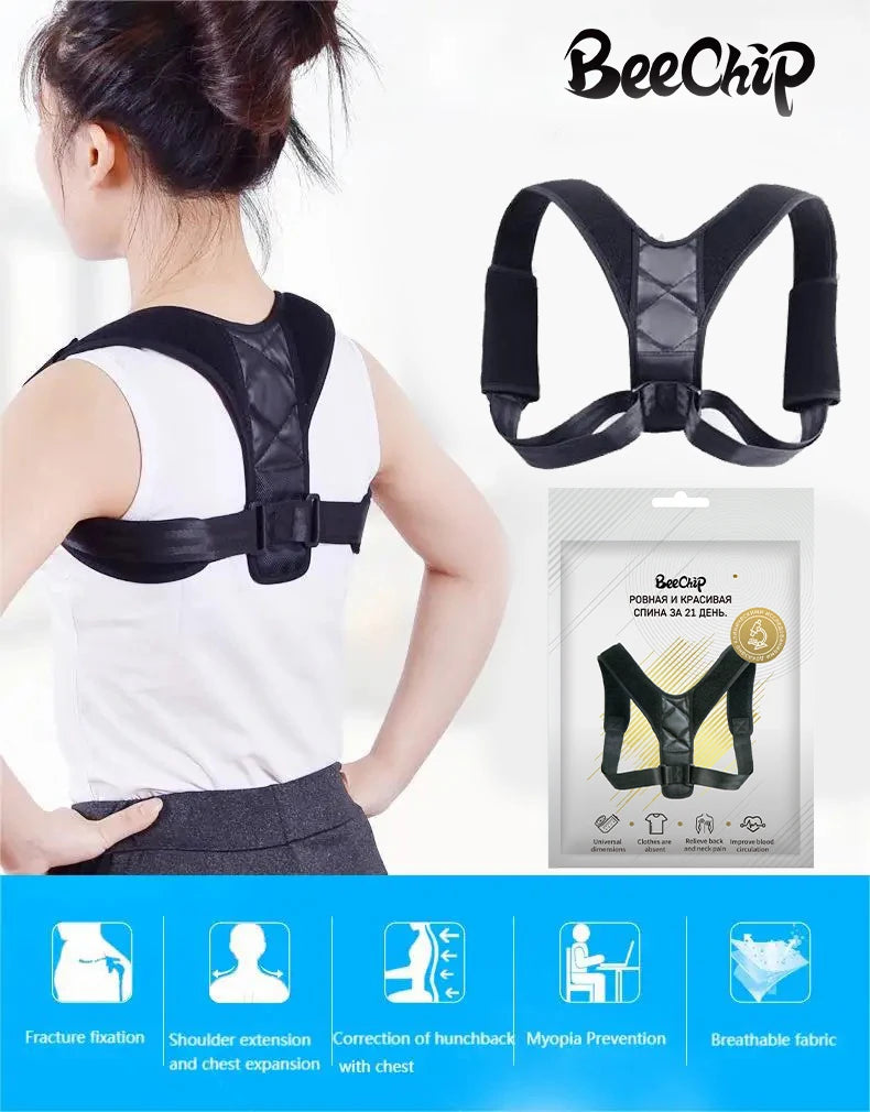 Ceinture Correcteur de Posture Dos Unisexe — Prévention Voussure, Maintien Assis, Respirant
