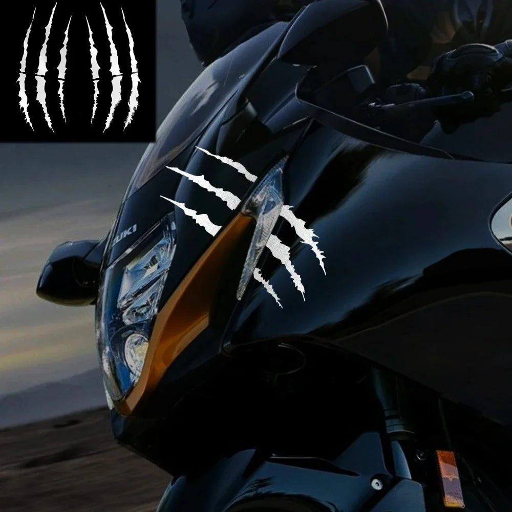 Autocollants personnalisés griffe fantôme pour moto — vinyle imperméable, carénage, casque, course
