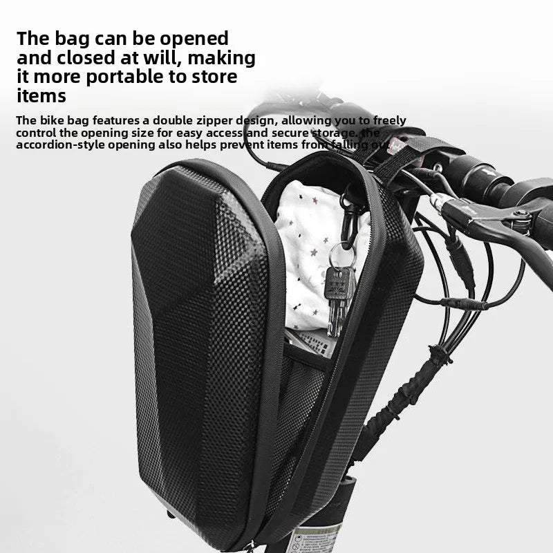 Sac de Guidon Trottinette Électrique 4L — Grande Capacité Coque Rigide Étanche