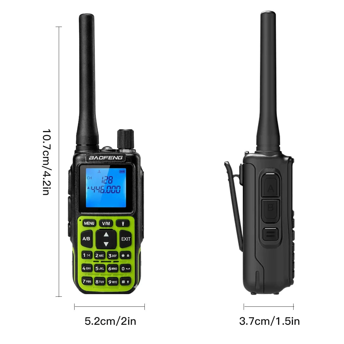 Mini talkie-walkie Baofeng MINI-5, double bande UV, Bluetooth, FM, sélection de fréquence à un bouton, idéal pour les voyages.