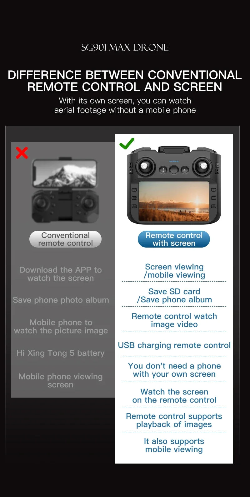 Dron profesional Lenovo SG901 MAX GPS 8K aéreo HD con evasión de obstáculos, control remoto de pantalla grande, dron plegable sin escobillas