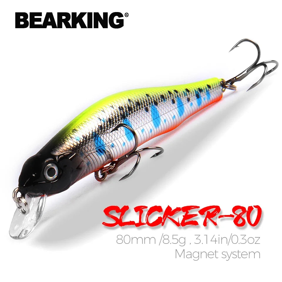 BEARKING 80mm 8.5g qualité professionnelle aimant poids leurres de pêche vairon manivelle modèle chaud appâts artificiels attirail