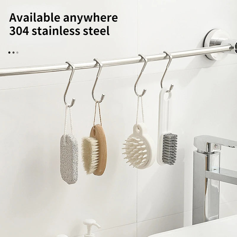 Gancho colgador de puerta de acero inoxidable, gancho de almacenamiento doble en forma de S para baño, cocina, organizador de puerta de pared, ganchos de pared