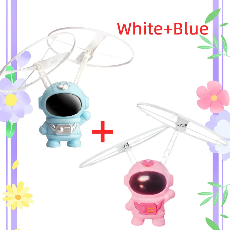 Flying Robot Drone with Lights for Kids, Hand-Controlled Mini Drone, Outdoor Toys, Gift