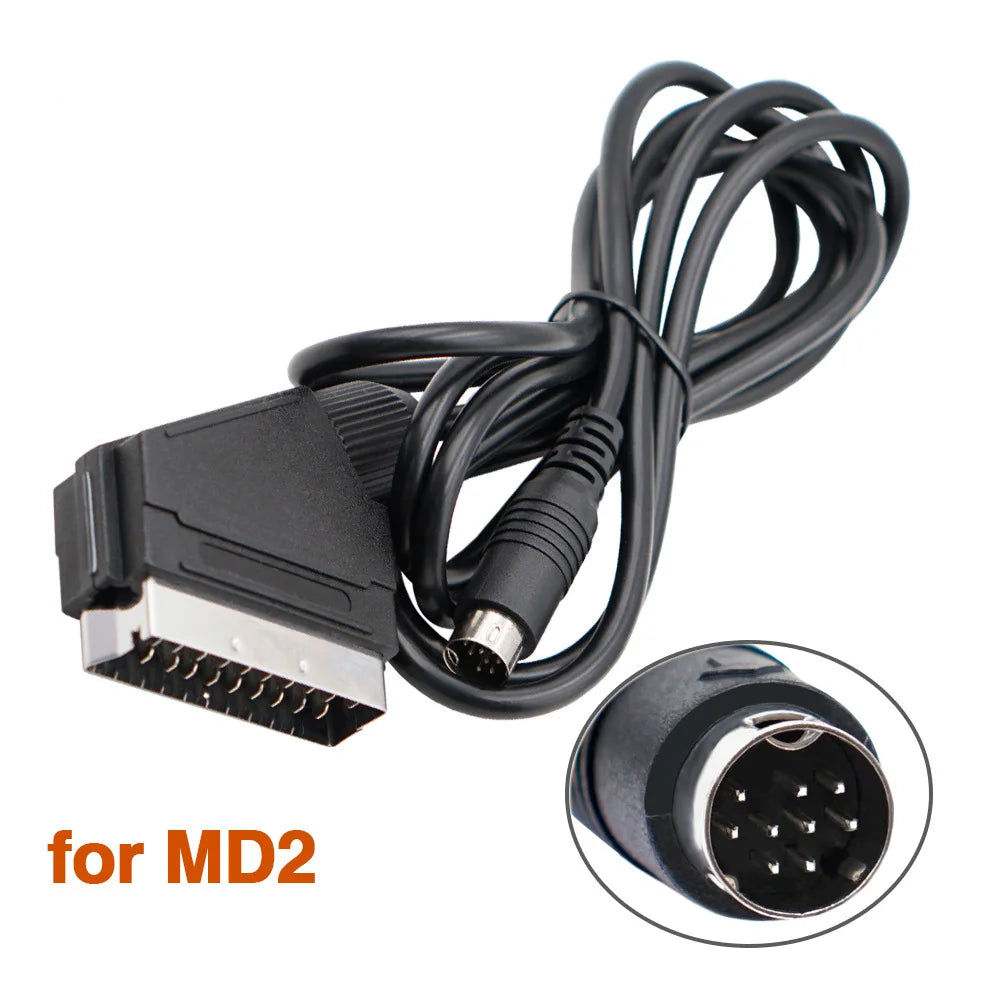 Câble péritel RGB de 1.8m pour PS2/PS1/PS3/SEGA Mega Drive1/MD2/DC Dreamcast/Saturn/XBOX/XBOX 360, Consoels de jeux vidéo rétro