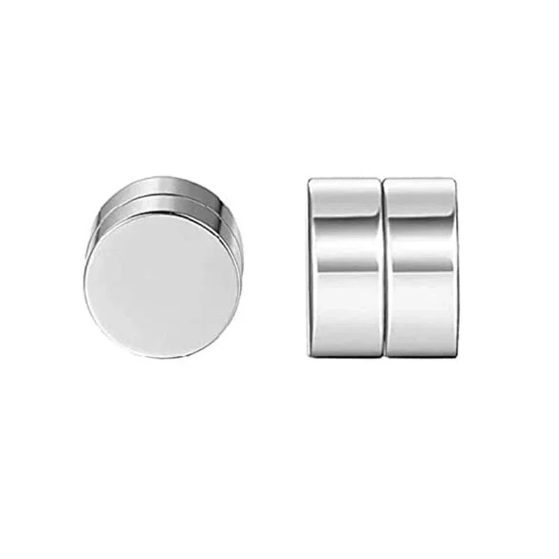 1 Pair Crystal Strong Magnetic Earrings for Men and Women, Punk Round Zircon Non-Pierced Stud Earrings, Jewelry
