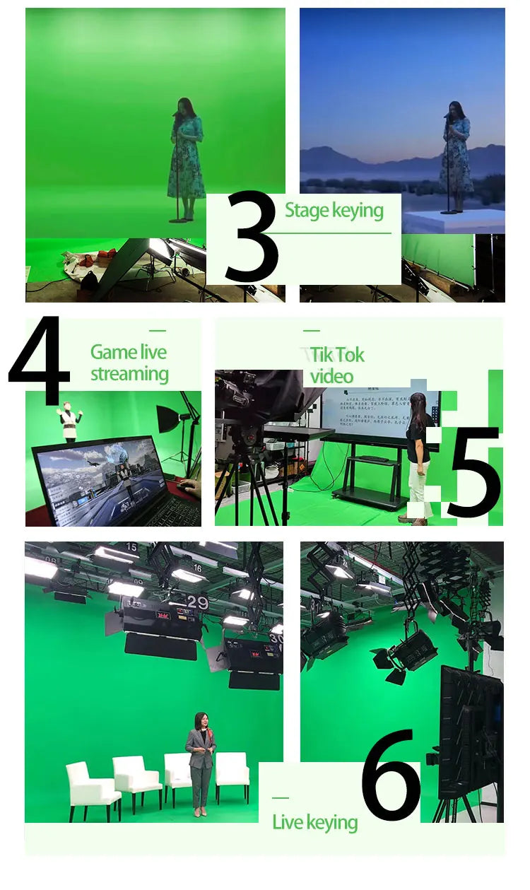 Fond de Photographie Mousseline Chromakey — Écran Vert, Blanc, Noir ou Gris Studio