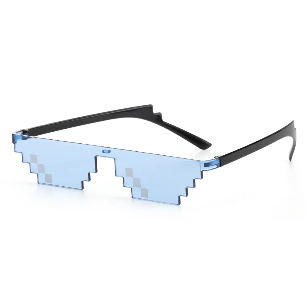 Lunettes de soleil mosaïque pixel rétro — gamer, robot, cosplay, anniversaire, nouveau design