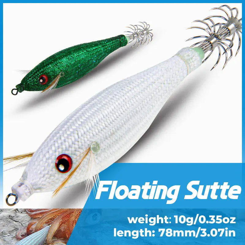 Accessoires de pêche 78Mm 10G, gabarit de calmar flottant, leurre de pêche au gabarits, crochet de calmar artificiel en plastique pour outils de pêche en bateau de mer
