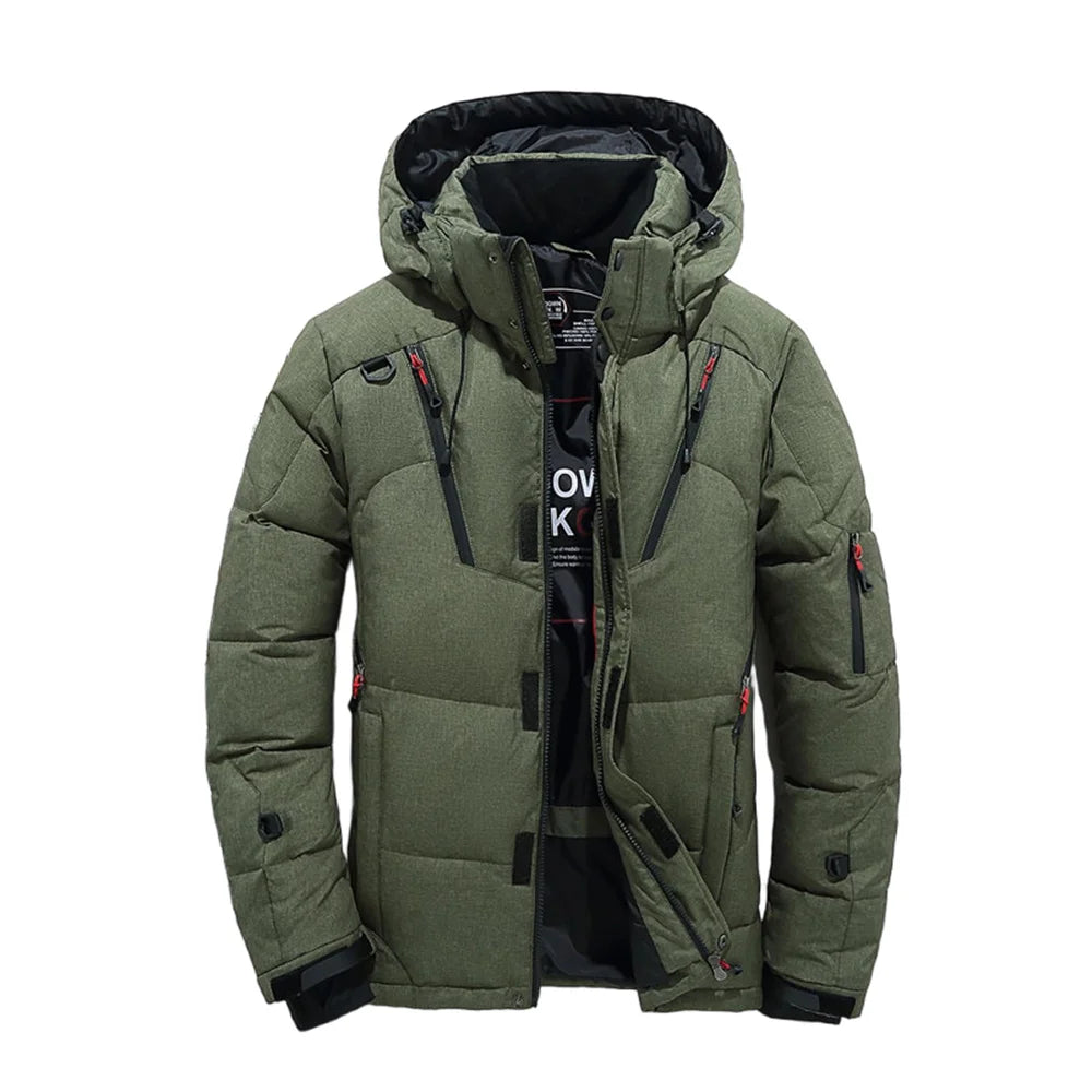Hommes en plein air léger chaud col détachable doudoune hiver nouveauté décontracté mode multi-poches vêtements de travail vers le bas manteau
