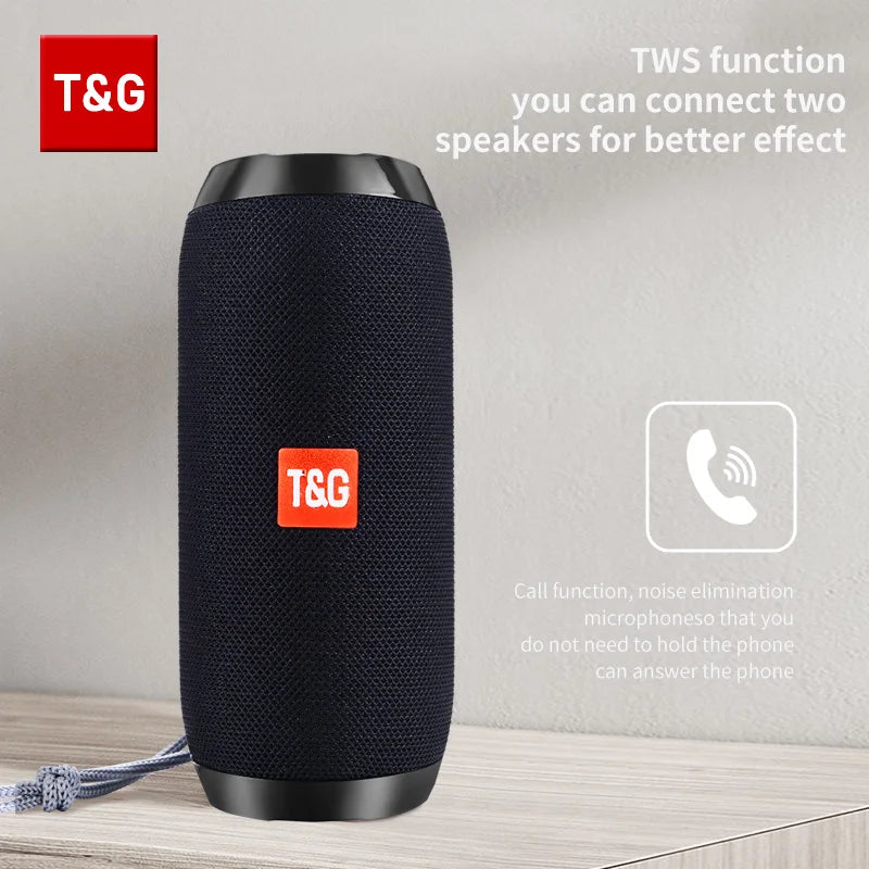 Haut-parleur Bluetooth portable TWS — étanche, stéréo surround, radio FM, support TF, extérieur
