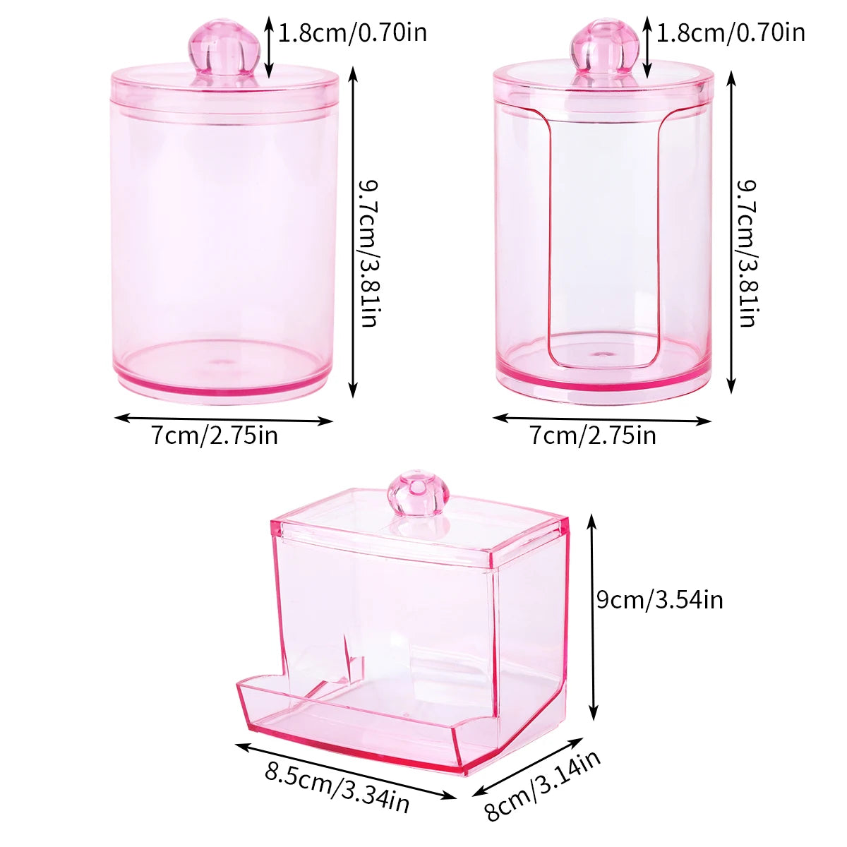 Qtip Holder Dispenser with Lid, 10 Oz Bathroom Storage Organizer Jar for Cotton Balls, Cotton Swabs, Bath Salts, Vanity Canisters