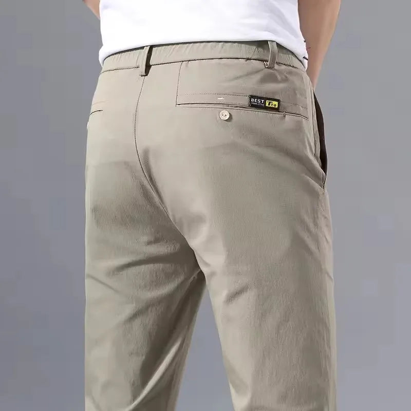 2025 Spring Autumn Slim Fit Men's Casual Pants Classic Business Cotton Stretch Golf Trousers Korean Fashion Male Clothing Pants