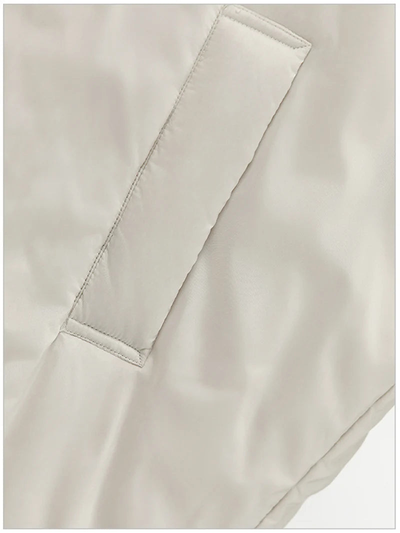 Chaleco de mujer Schinteon camel tipo capa de plumas con capucha holgado sin mangas, chaleco sólido de moda, chaqueta de otoño invierno 2025 nuevo