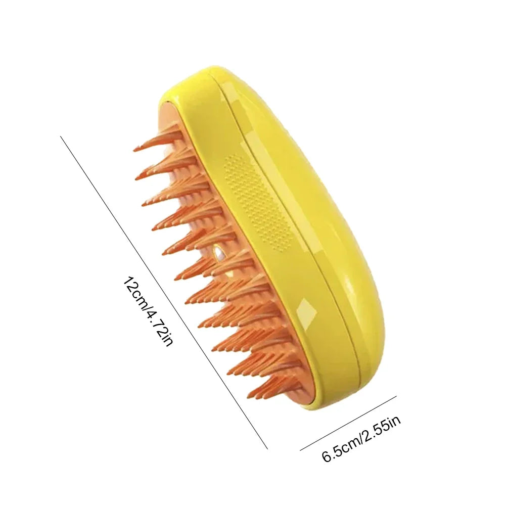 Brosse de Énergie à Vapeur 3 en 1 pour Chat et Chien, Peigne Pliable et Rotatif à un Bouton, Idéal pour le Bain et l'Épilation des Poils