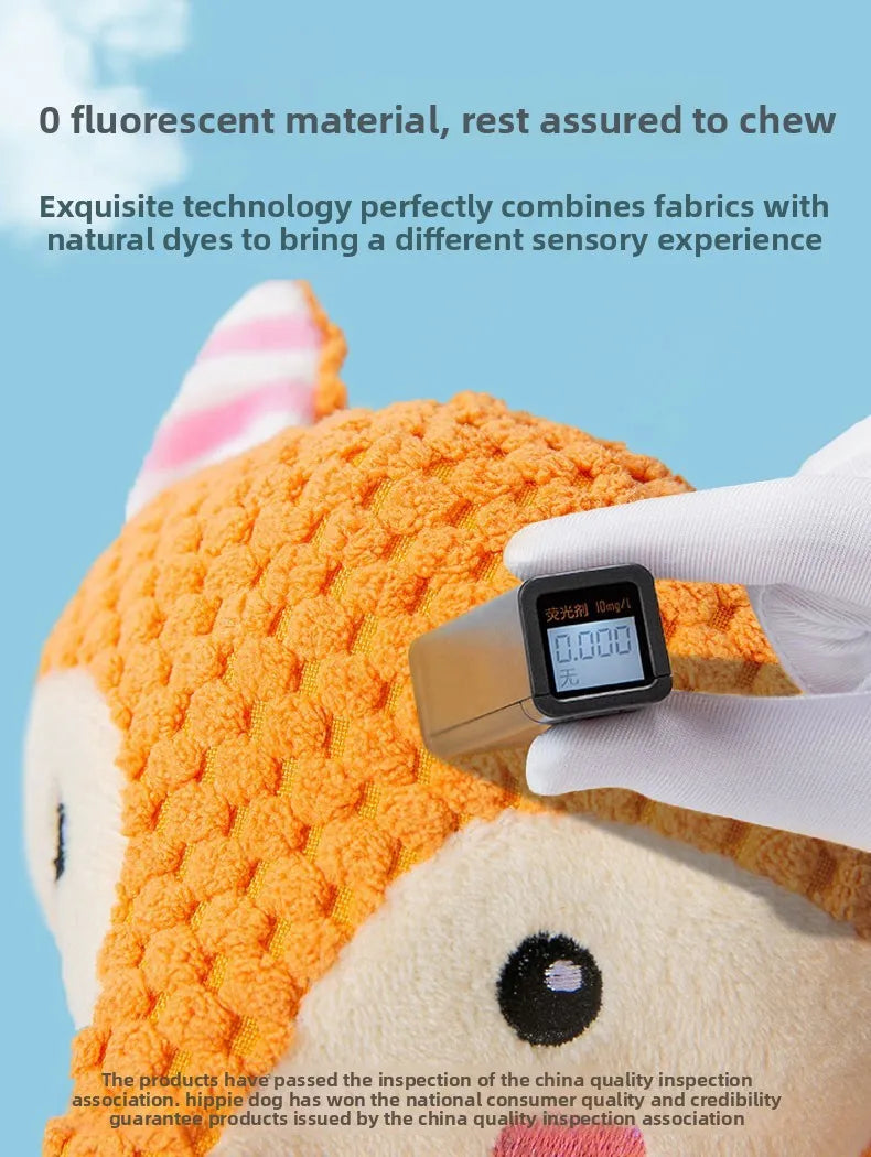 Jouet en peluche pour chien, mignon renard, éléphant, résistant aux morsures, interactif, grinçant, jouet à mâcher, nettoyage des dents de chien, poupée sonore, jouet à mâcher