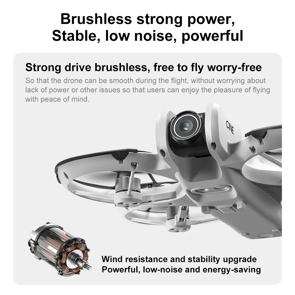 Mini dron profesional Lenovo V666 4K con doble cámara 8K, evitación inteligente de obstáculos, cuadricóptero sin escobillas, juguete RC para niños