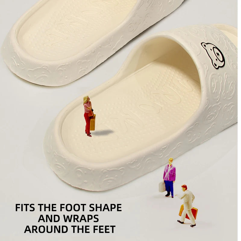 Pantoufles d'été EVA pour femmes, chaussures d'intérieur confortables à enfiler, Design de dessin animé mignon