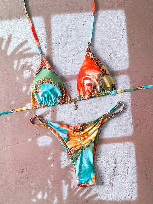 Micro bikini pour femmes, maillot de bain deux pièces, vêtements de bain pour femmes, maillot de bain 2026, sexy, imprimé léopard, push-up, string, ensembles de bikinis, vêtements de plage, été