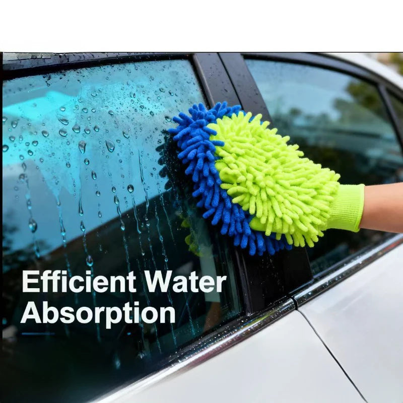 Guantes de lavado de coche de microfibra de chenilla, limpieza de arañazos, cuidado sin pelusa, manoplas suaves, plumero para vehículos de motor, accesorios para motor