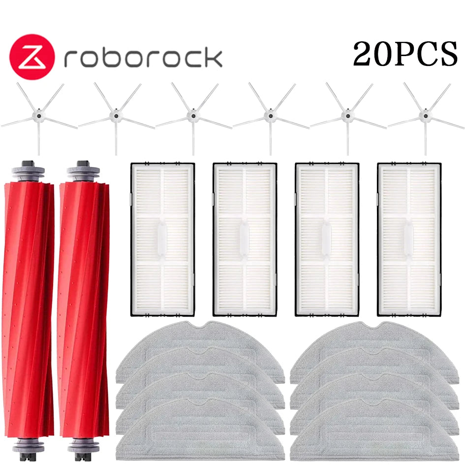 Main side brush, mop, Hepa filter, dust bag, cleaning roller brush for Roborock S7 Maxv Ultra S7 Pro Ultra, Robot Vacuum Cleaner accessories