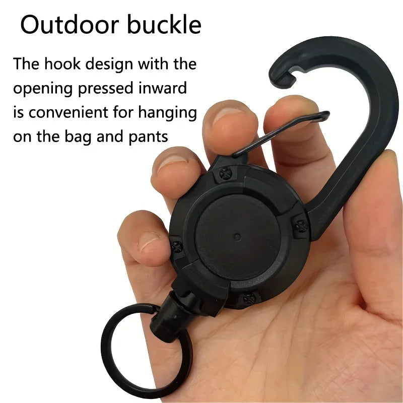 Llaveros retráctiles extensibles, carretes de insignia, clip resistente con mosquetón, para hombres, bolsas de exterior, 1/2/4 piezas