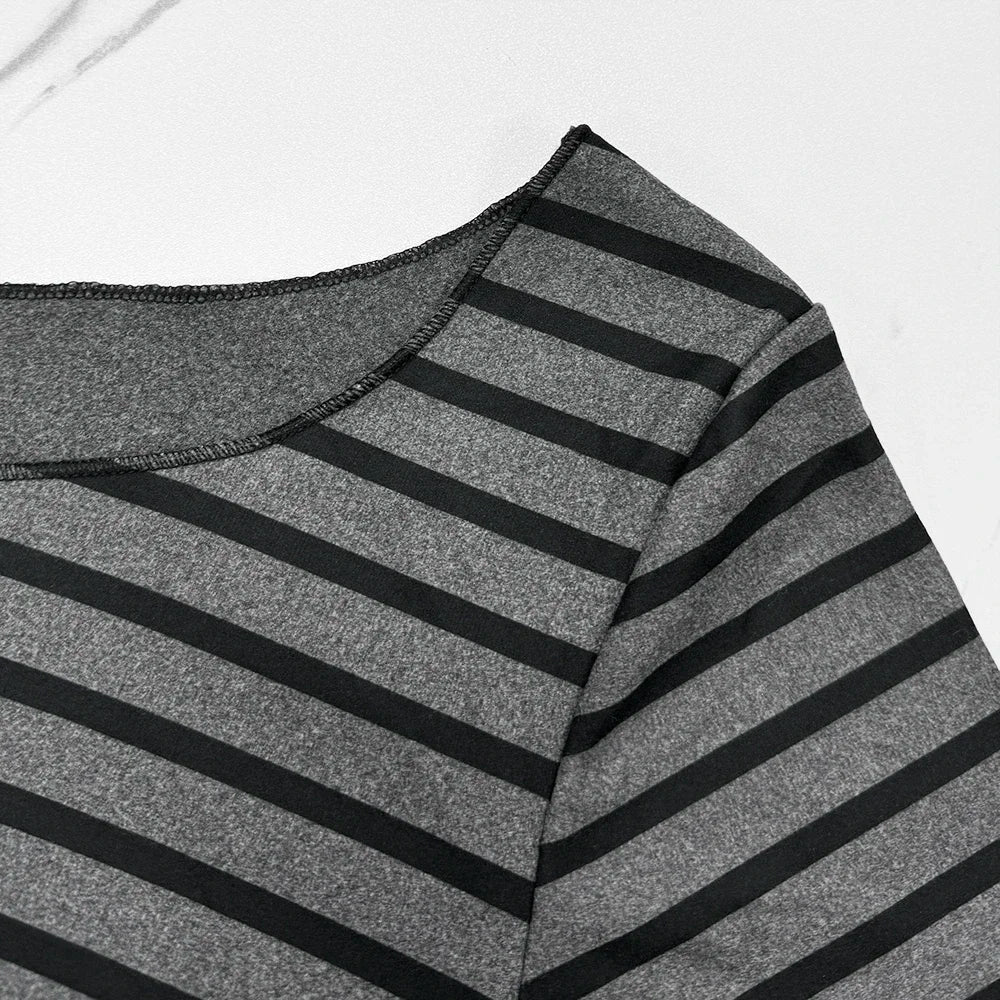 Camiseta de manga larga a rayas para mujer, nuevos modelos básicos japoneses, ajustada, sin tirantes, estilo callejero coreano y2k, primavera otoño