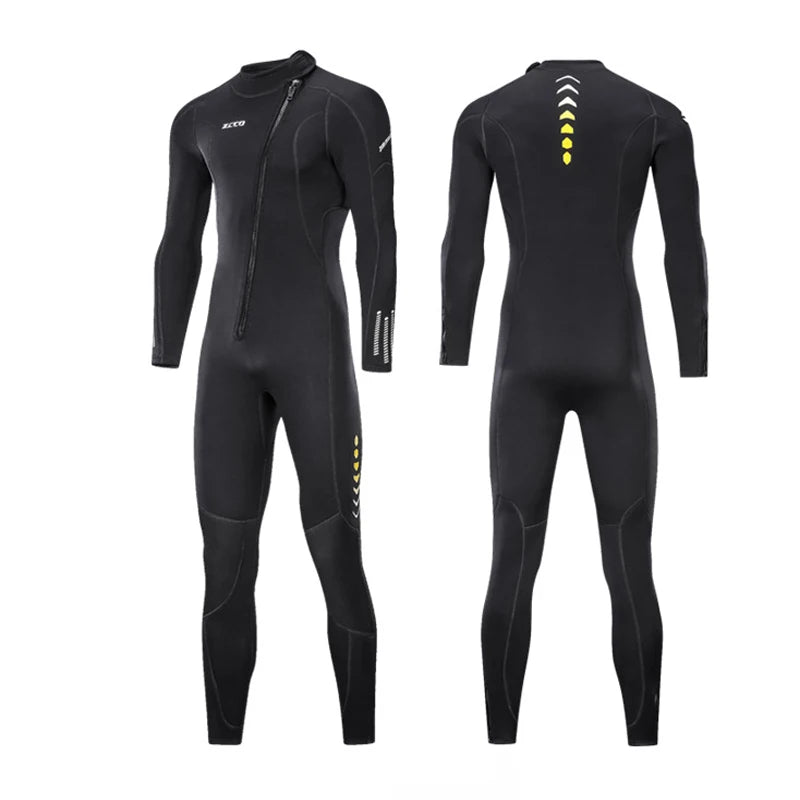 Combinaison de plongée en néoprène pour hommes, 3MM, manches longues, plongée en apnée, une pièce, Surf, pêche, maillots de bain thermiques